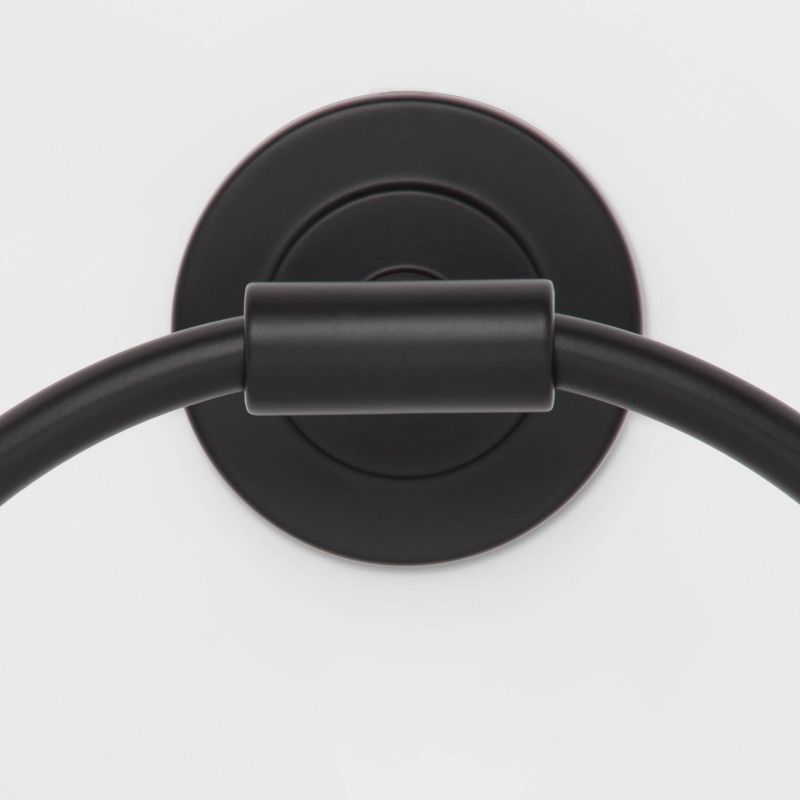 slide 3 of 3, Clean Towel Ring Black - Threshold™: Zinc & Stainless Steel Bathroom Hand Towel Rack, 1 ct