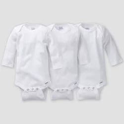 Gerber Baby 3pk Long Sleeve Onesies - White 18M