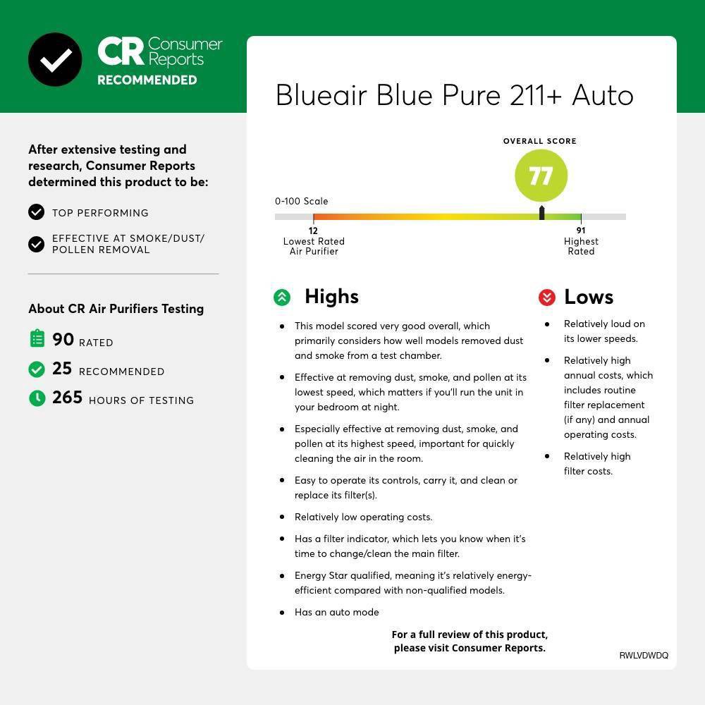 slide 8 of 9, Blueair Blue Pure 211+ with Auto Silent Air Purifier, 1 ct