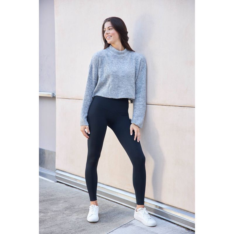 slide 4 of 4, ASSETS by SPANX Women's Seamless Leggings - Black L: Nylon & Elastane, Lightweight, Pull-On, Ankle Length, 1 ct