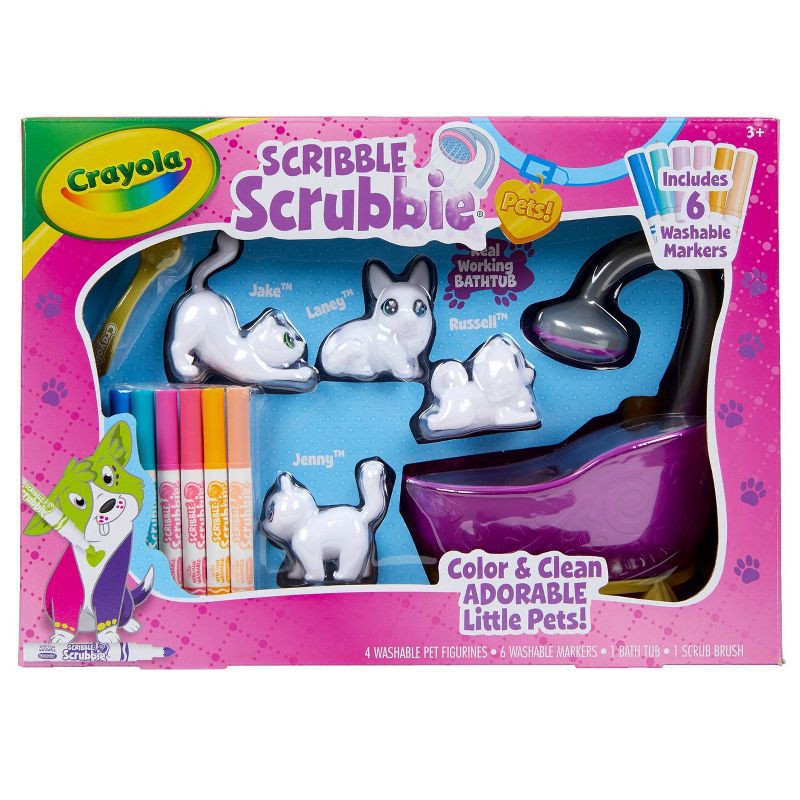 slide 1 of 6, Crayola 12pc Scribble Scrubbie Pets Tub Set: Washable Marker Craft Kit for Kids, Drawing & Coloring Activity, Ages 3+, 12 ct