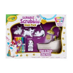 Crayola 12pc Scribble Scrubbie Pets Tub Set: Washable Marker Craft Kit for Kids, Drawing & Coloring Activity, Ages 3+