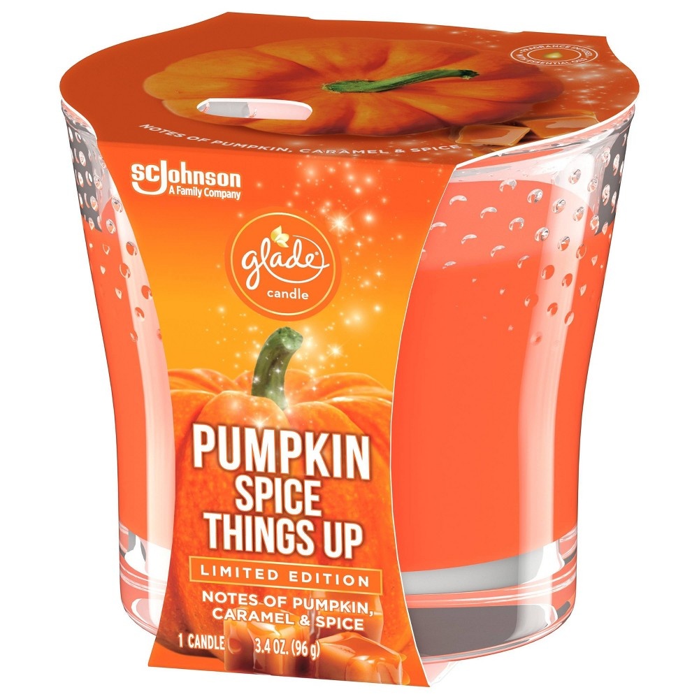 slide 7 of 8, Glade Pumpkin Spice Things Up Candle, 3.4 oz