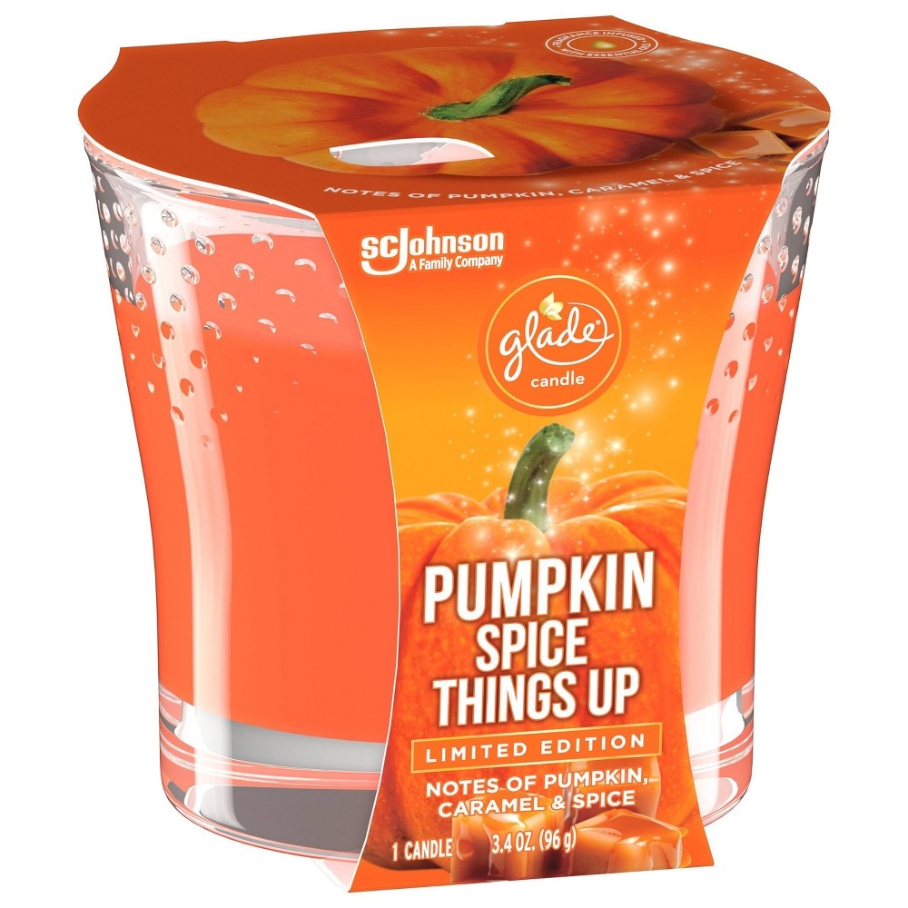 slide 8 of 8, Glade Pumpkin Spice Things Up Candle, 3.4 oz