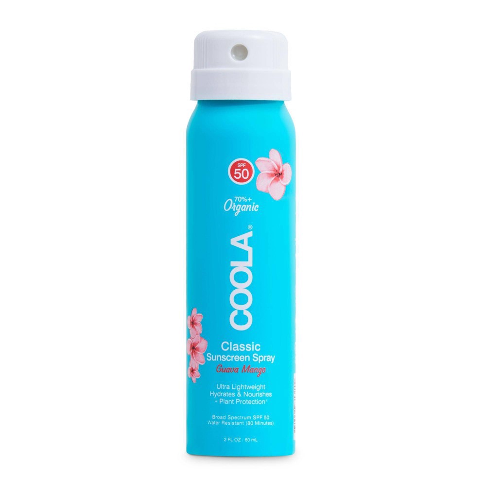 slide 2 of 2, Coola Classic Body Organic Travel Size Sunscreen Spray - Guava Mango - SPF 50 - 2.0 fl oz, 50 ct; 2 fl oz