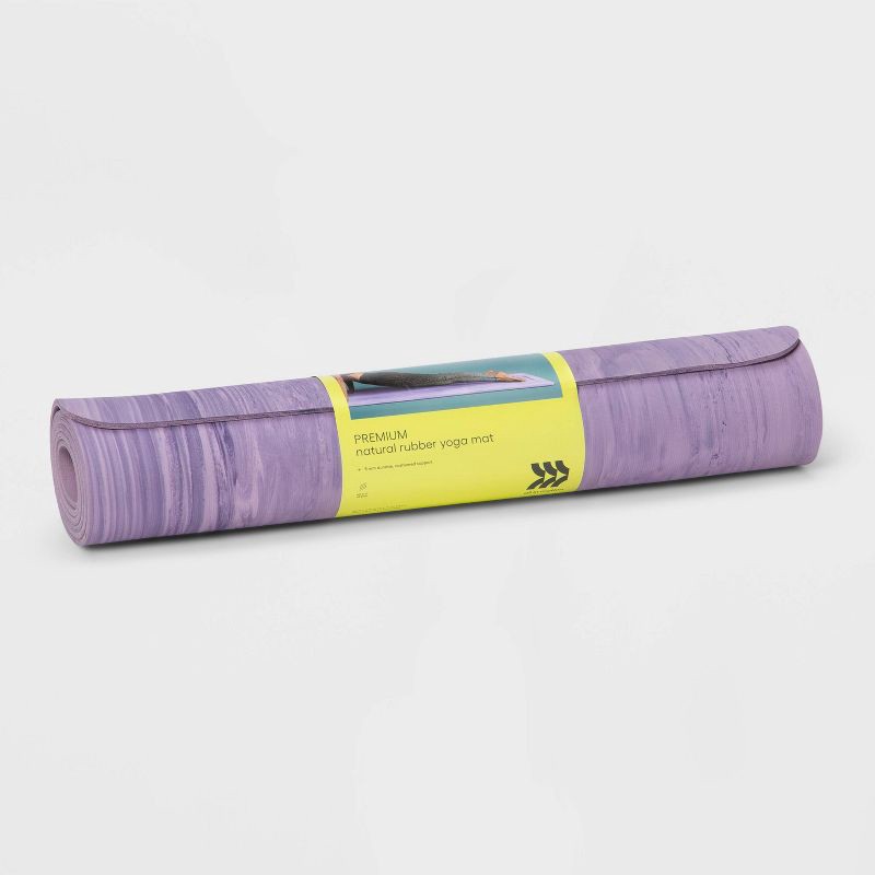 slide 2 of 4, Natural Rubber Yoga Mat 5mm Violet - All In Motion™, 1 ct