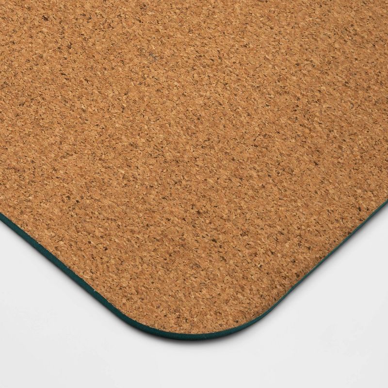 slide 3 of 4, Cork TPE Yoga Mat 5mm Green - All In Motion™: Wood Grain Design, Low Tack Grip, 1 ct