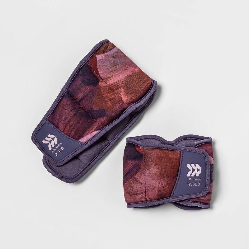 slide 1 of 3, Ankle Weights Anti-microbial 2.5lbs 2pc - All In Motion™: Neoprene, Leg Training, 2.5 lb, 2 ct