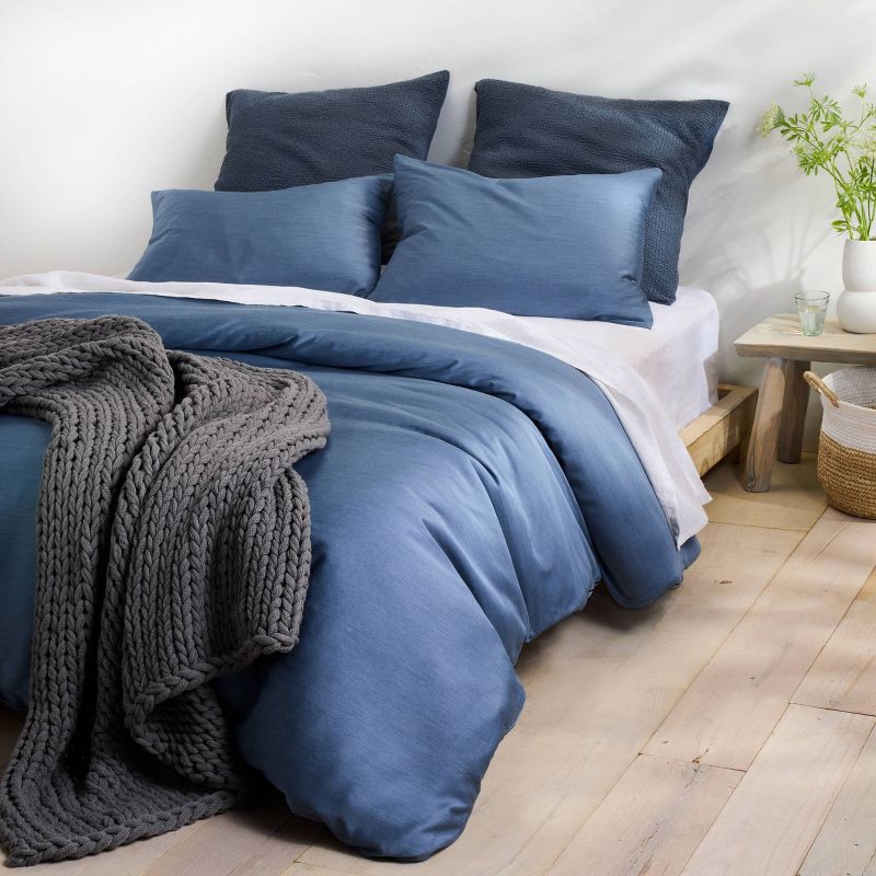 slide 2 of 5, 50"x70" Oversized Solid Bed Throw Dark Gray - Casaluna™: Acrylic, Knitted, Reversible, Machine Washable, 1 ct