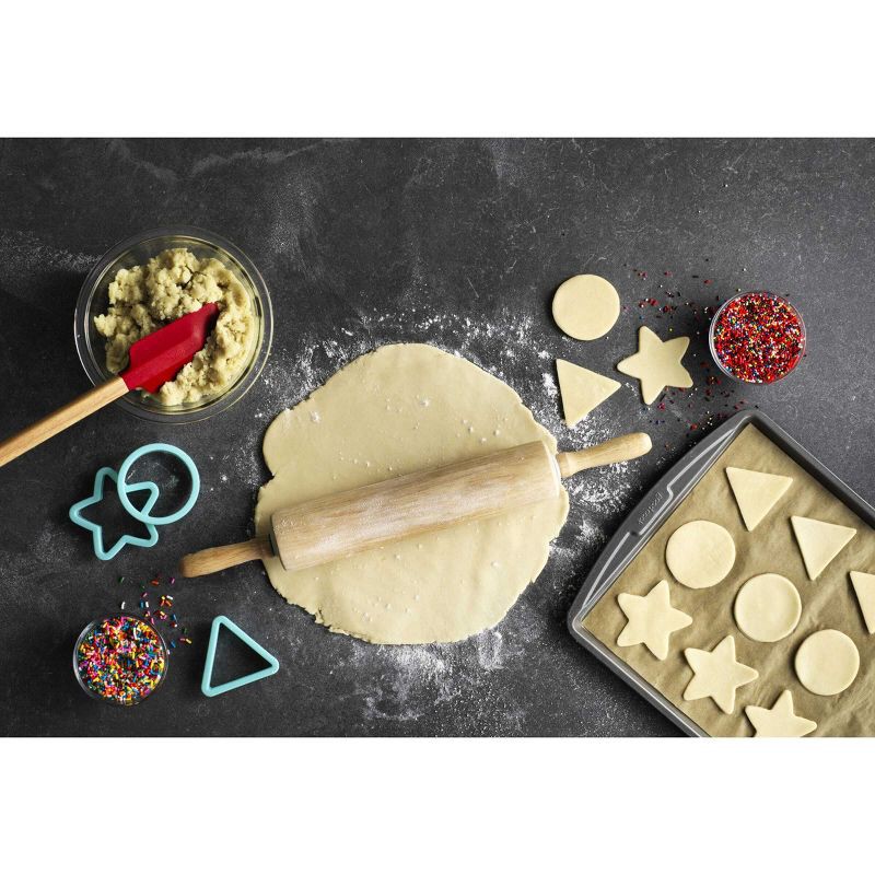 slide 4 of 7, GoodCook Ready Wood Rolling Pin: Multicolor Handled Roller for Baking & Food Prep, 20.3" Length, Hand Wash, 1 ct