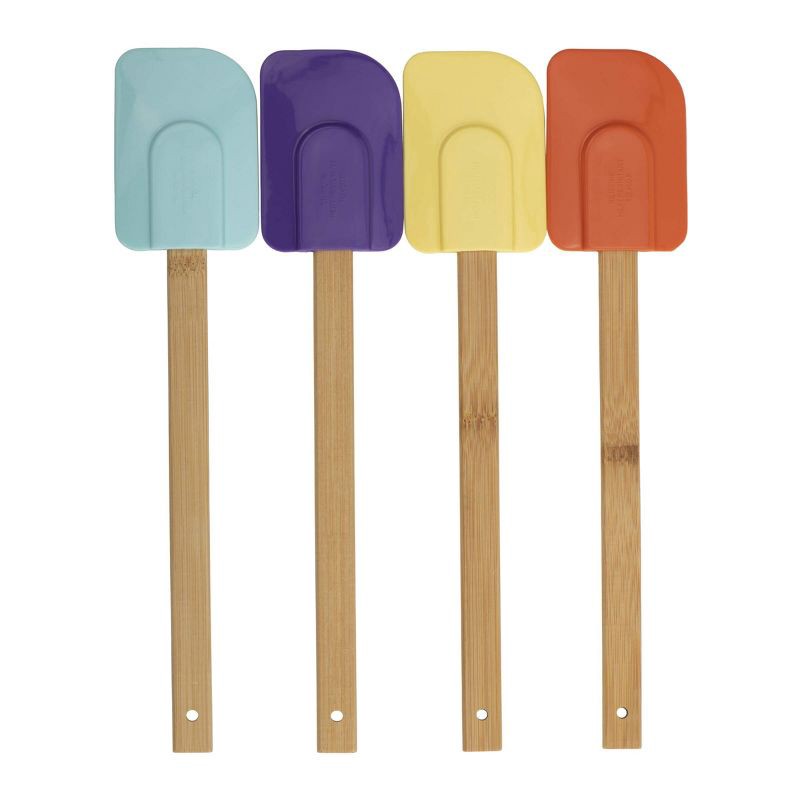 slide 2 of 5, GoodCook Ready 4pk Silicone Spatulas with Bamboo Handles: Best Heat-Resistant Nonstick Spatulas for Baking & Cooking, 4 ct