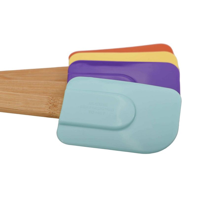 slide 3 of 5, GoodCook Ready 4pk Silicone Spatulas with Bamboo Handles: Best Heat-Resistant Nonstick Spatulas for Baking & Cooking, 4 ct