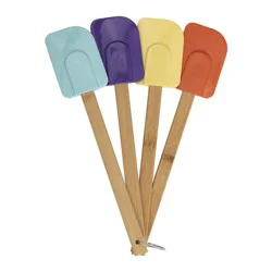 GoodCook Ready 4pk Silicone Spatulas with Bamboo Handles: Best Heat-Resistant Nonstick Spatulas for Baking & Cooking