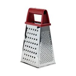 GoodCook Ready Box Grater: Stainless Steel Handheld Cheese & Vegetable Grater, Red, 8.5" Height, Hand Wash