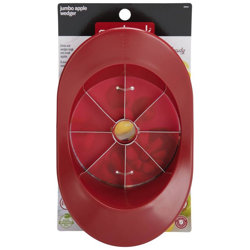 slide 5 of 6, GoodCook Ready Jumbo Apple Wedger: Kitchen Gadget, Dishwasher-Safe, Red, Plastic & Stainless Steel Slicer, 1 ct