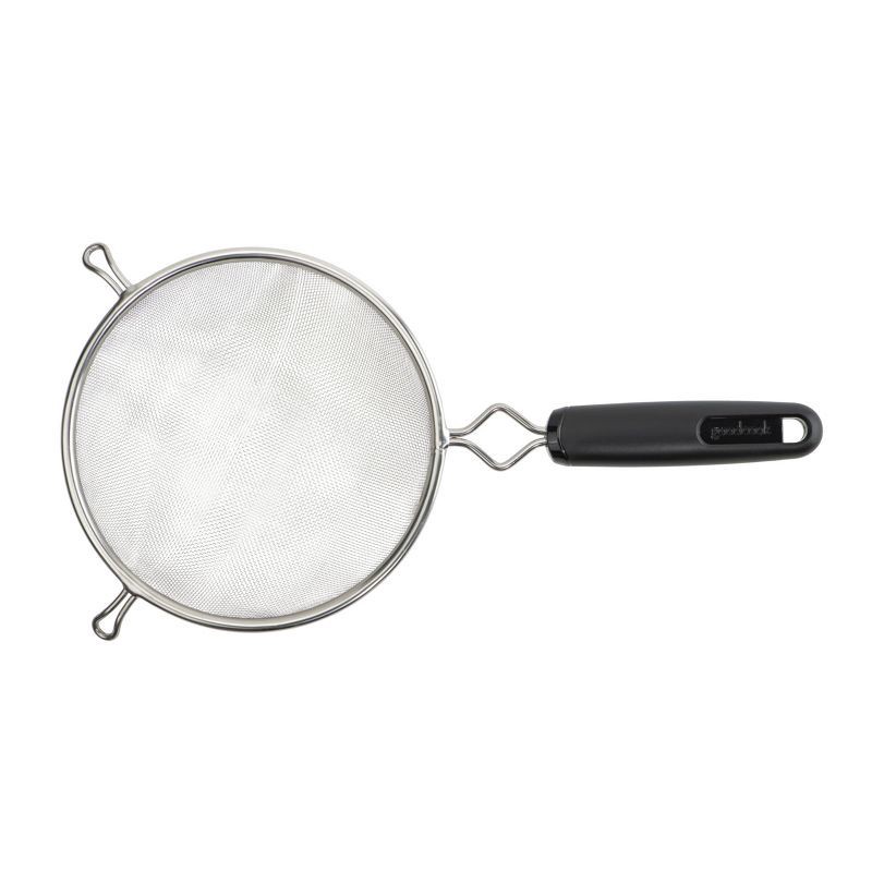 slide 1 of 6, GoodCook Ready 6" Mesh Strainer: Fine Mesh Sifter for Baking, Tea & Flour, Dishwasher-Safe, Black & Silver, 1 ct