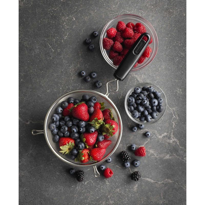 slide 5 of 6, GoodCook Ready 6" Mesh Strainer: Fine Mesh Sifter for Baking, Tea & Flour, Dishwasher-Safe, Black & Silver, 1 ct