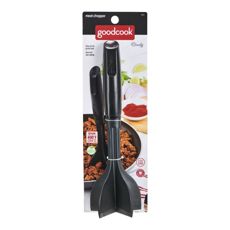 slide 5 of 6, GoodCook Ready Ground Meat Chopper: Plastic Masher, Dishwasher-Safe, Black, 10" Height, 2.9" Width, 1 ct
