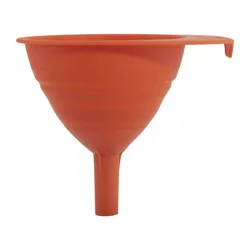 GoodCook Ready Collapsible Funnel: Foldable Kitchen Tool, Dishwasher-Safe, Orange/Red, Plastic, 8.5" Height