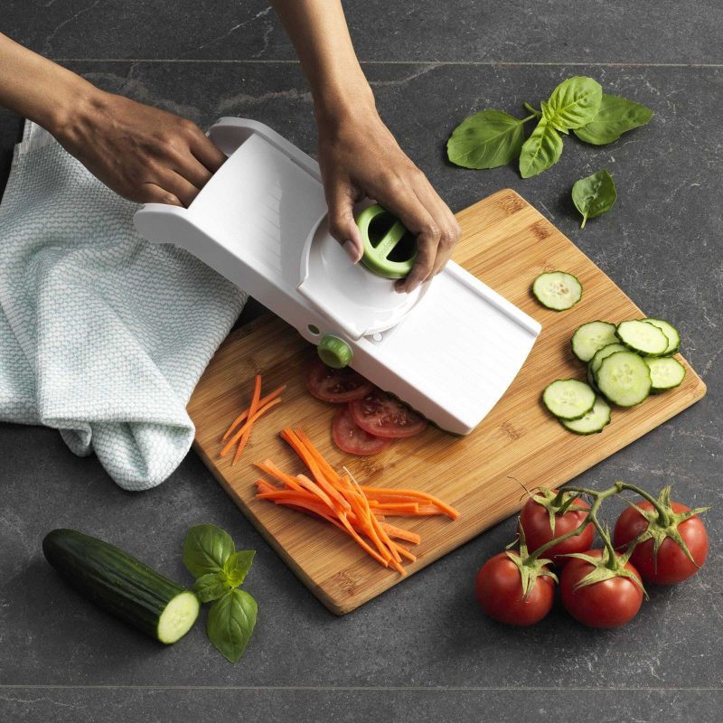 slide 5 of 8, GoodCook Ready Mandoline Slicer: Kitchen Tool, Plastic & Stainless Steel, Hand Wash, Green & Silver, 1 ct