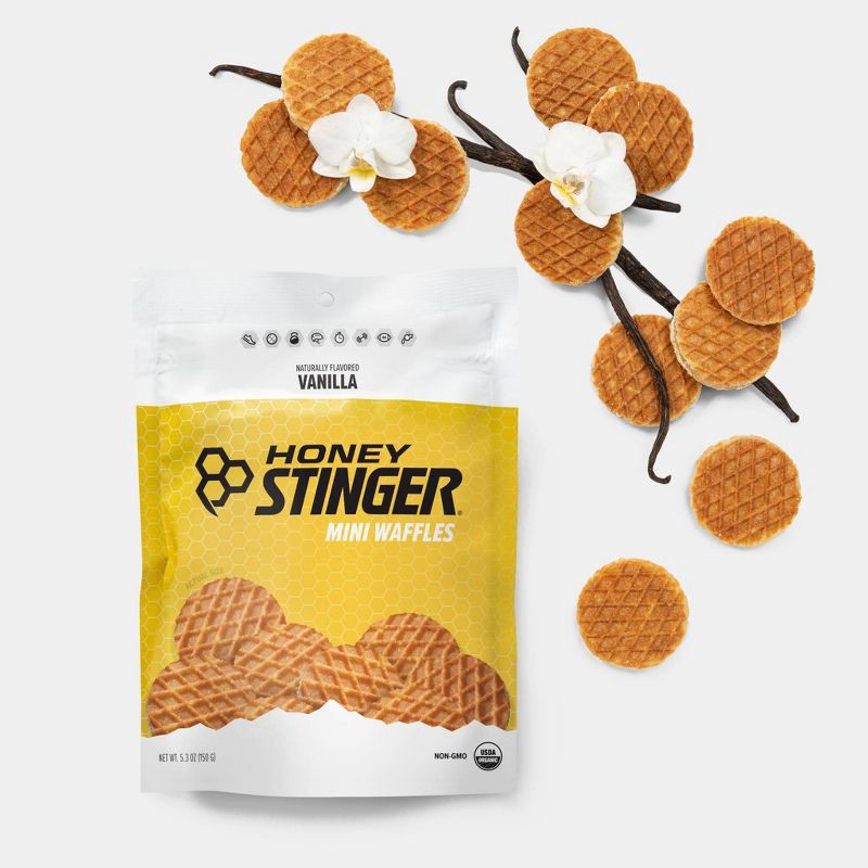 slide 4 of 5, Honey Stinger Organic Vanilla Mini Energy Waffle - 18ct, 18 ct