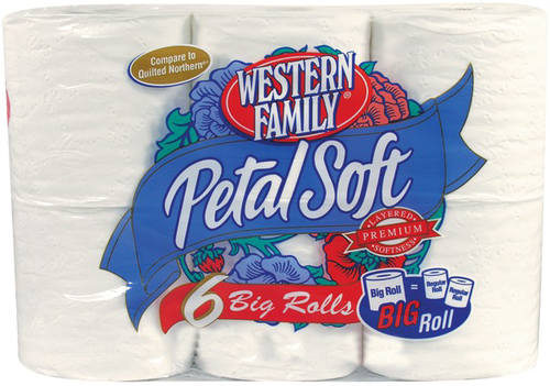 slide 1 of 1, Western Family Petal Soft Double Roll, 6 ct