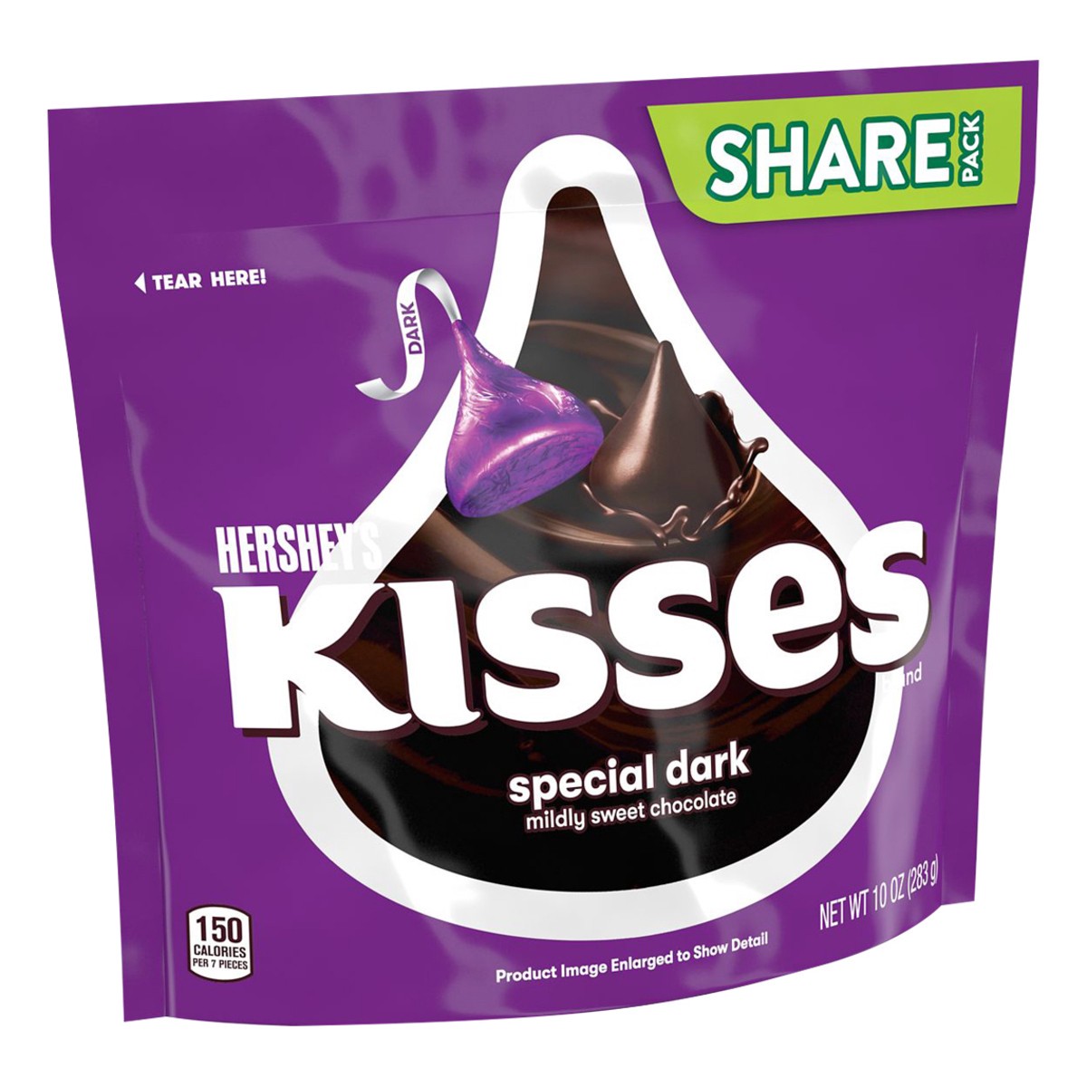 slide 3 of 7, Hershey's KISSES SPECIAL DARK Mildly Sweet Chocolate Candy Share Pack, 10 oz, 10 oz