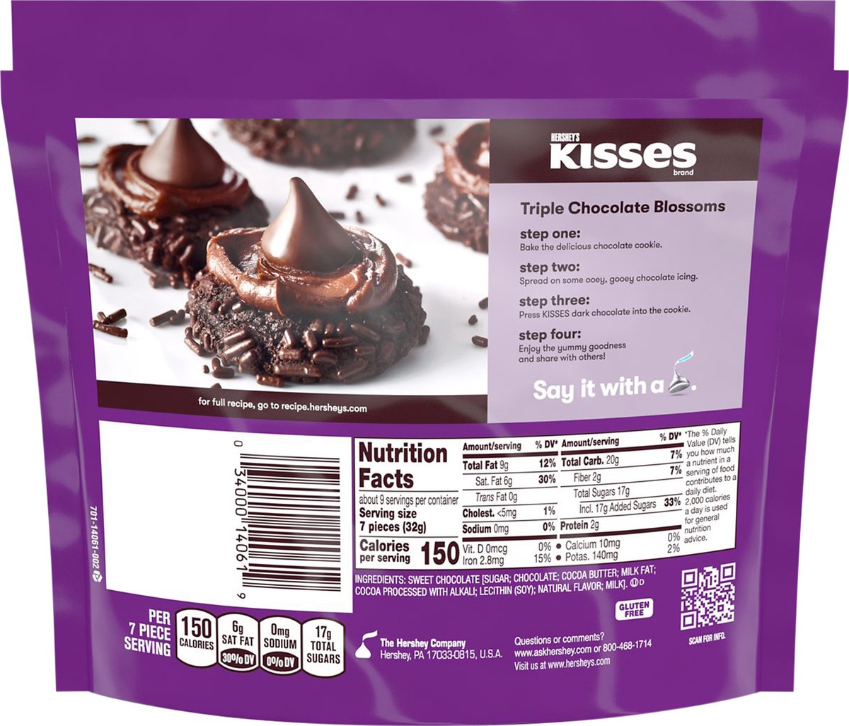 slide 2 of 7, Hershey's KISSES SPECIAL DARK Mildly Sweet Chocolate Candy Share Pack, 10 oz, 10 oz