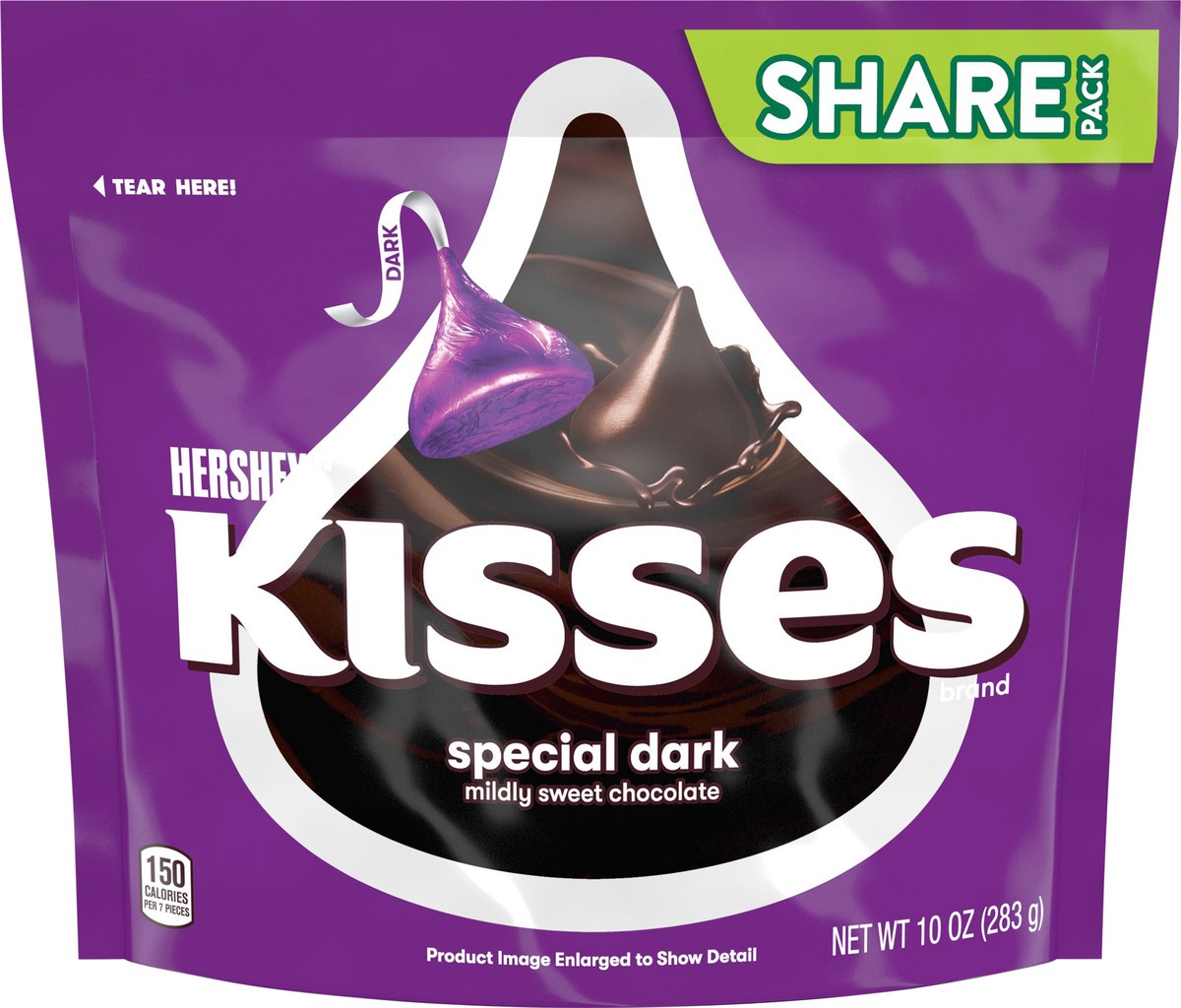 slide 6 of 7, Hershey's KISSES SPECIAL DARK Mildly Sweet Chocolate Candy Share Pack, 10 oz, 10 oz