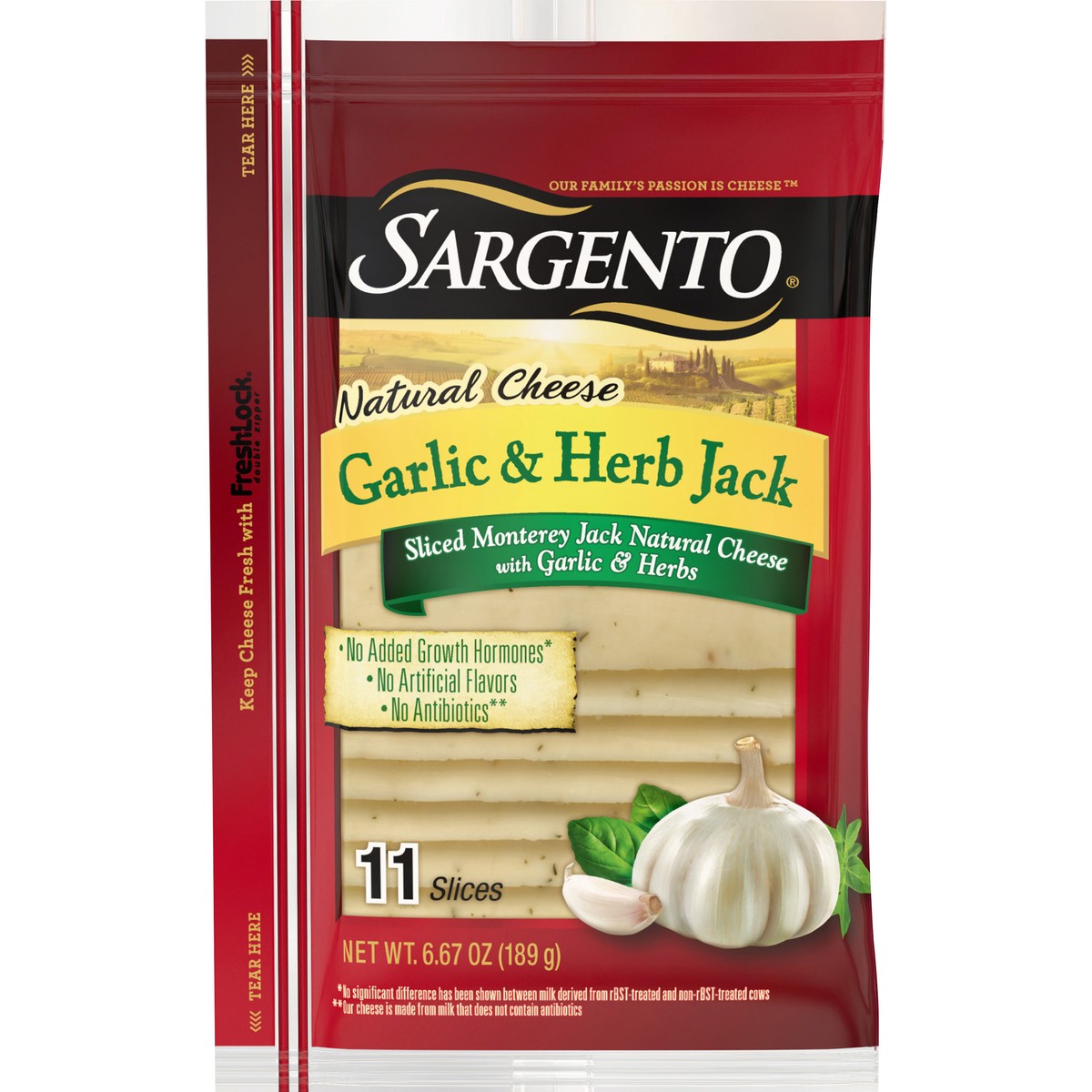 slide 1 of 9, Sargento Natural Garlic & Herb Jack Cheese Slices - 6.67 oz, 6.67 oz