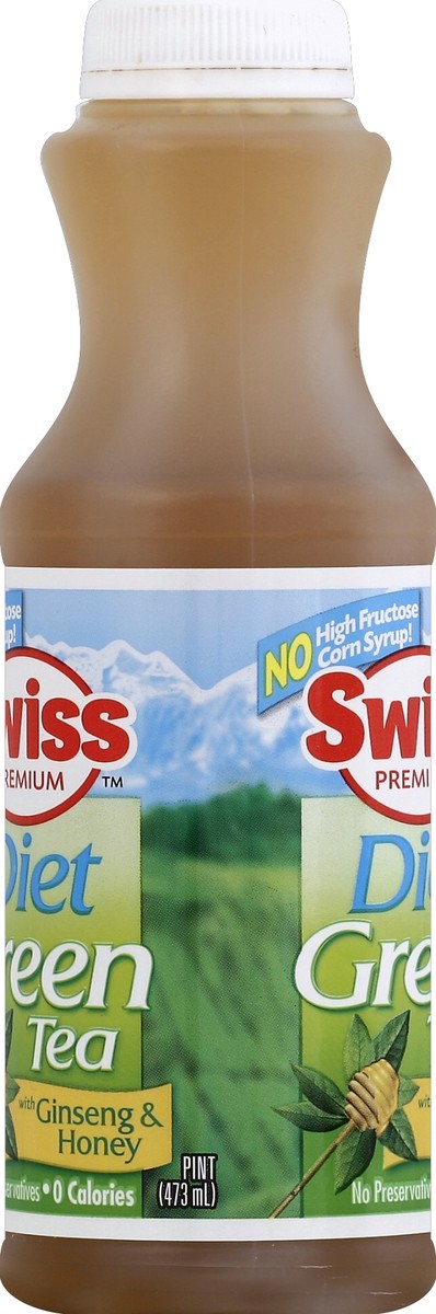 slide 2 of 4, Swiss Premium Green Tea, with Ginseng & Honey, Diet - 1 pint, 1 pint
