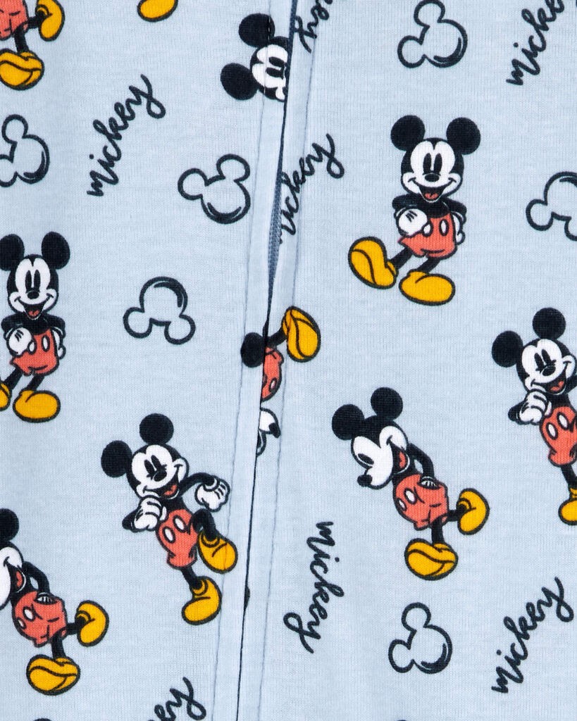 slide 2 of 2, Carter's Baby Mickey Mouse Print Cotton Blend 1-Piece Pajamas Blue 24M, 1 ct