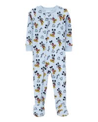 Carter's Baby Mickey Mouse Print Cotton Blend 1-Piece Pajamas Blue 24M