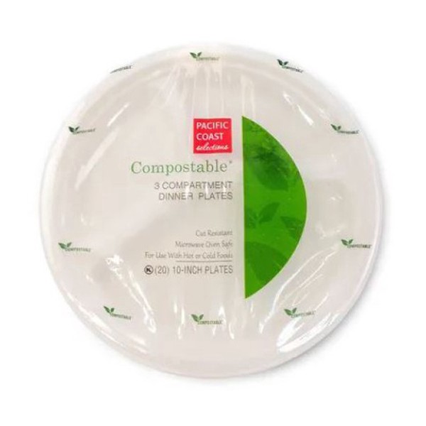 slide 1 of 1, Pacific Coast Selections, Dinner Plates, Compostable, 20 ct