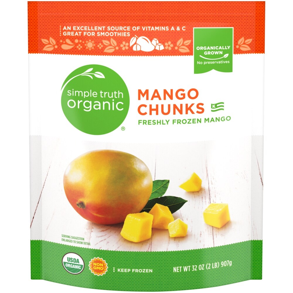 slide 1 of 1, Simple Truth Organic Frozen Mango Chunks, 32 oz