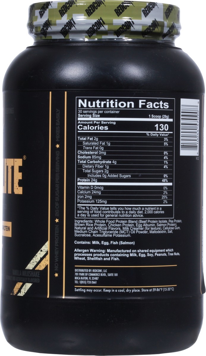 slide 4 of 14, MRE Lite Redcon1 Animal Based Protein Vanilla Milkshake Powder Drink Mix 30.69 oz, 2 lb