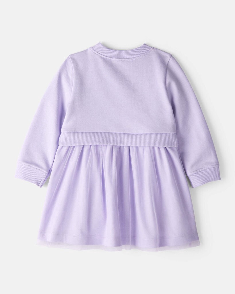 slide 3 of 5, Carter's Carters Baby Girl Bow Print Tulle Cotton Dress - Purple Purple 12M, 1 ct
