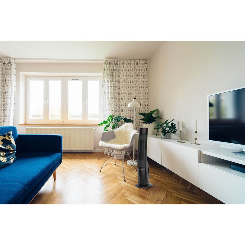 slide 13 of 13, Lasko Ultra Ceramic Tower Heater: Indoor Space Heater with Remote, Adjustable Thermostat, 1500W, Black, ETL Listed, 1 ct