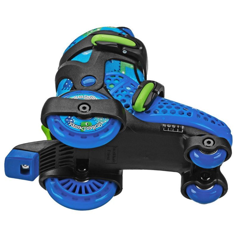 slide 3 of 5, Roller Derby Sport Kids' Roller Skate - Dinosaur Blue/Black M: Adjustable, Padded Collar, 1 ct