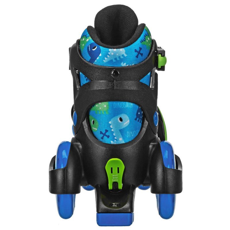 slide 4 of 5, Roller Derby Sport Kids' Roller Skate - Dinosaur Blue/Black M: Adjustable, Padded Collar, 1 ct