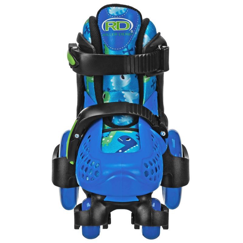 slide 5 of 5, Roller Derby Sport Kids' Roller Skate - Dinosaur Blue/Black M: Adjustable, Padded Collar, 1 ct