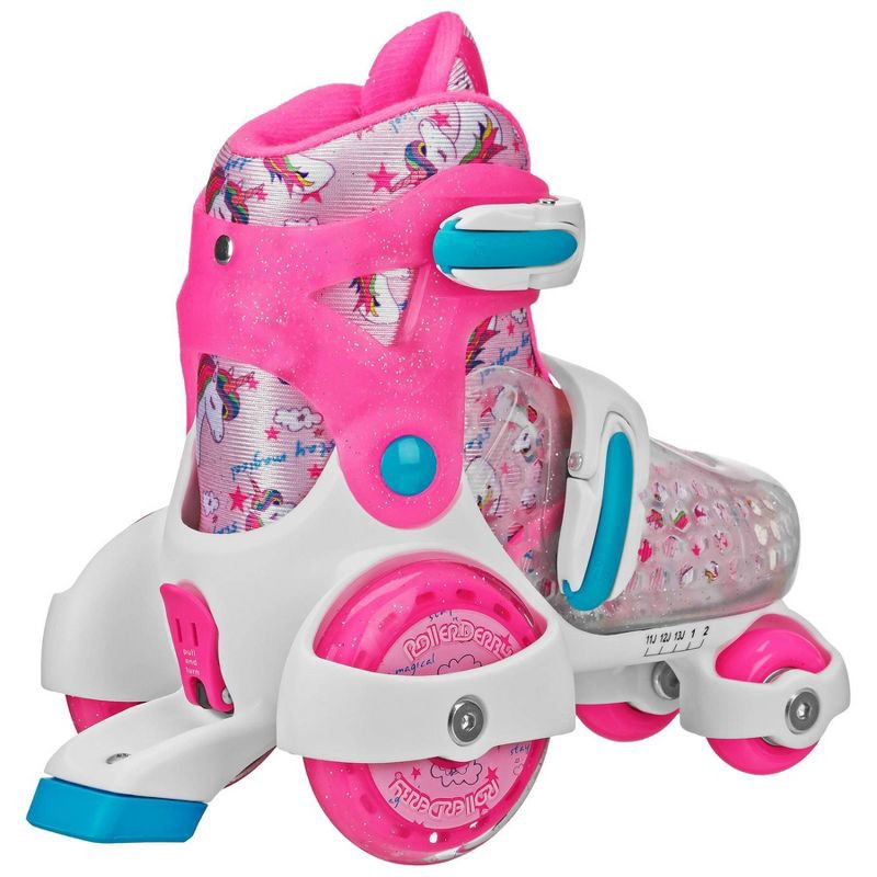 slide 2 of 5, Roller Derby Sport Kids' Roller Skate - Unicorn Pink/White M: Adjustable Size, Padded Collar, 1 ct