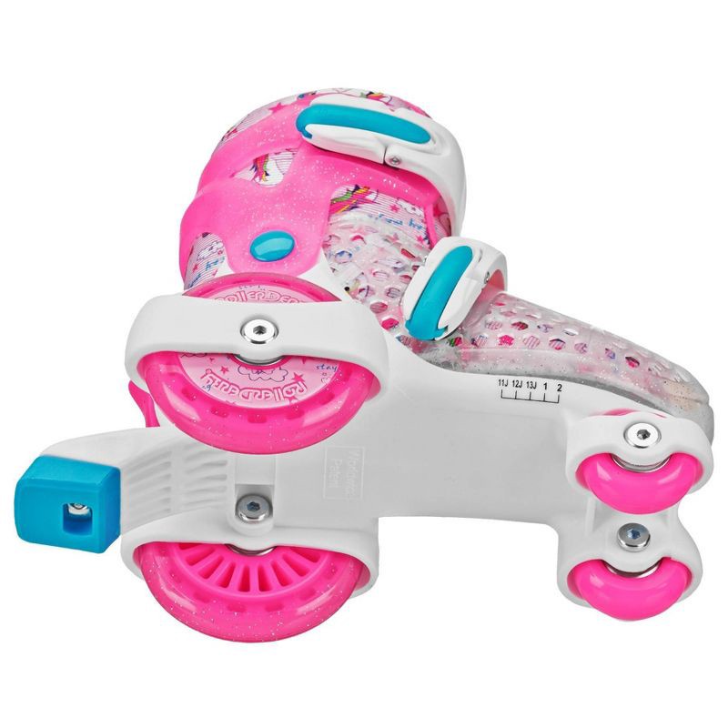 slide 3 of 5, Roller Derby Sport Kids' Roller Skate - Unicorn Pink/White M: Adjustable Size, Padded Collar, 1 ct