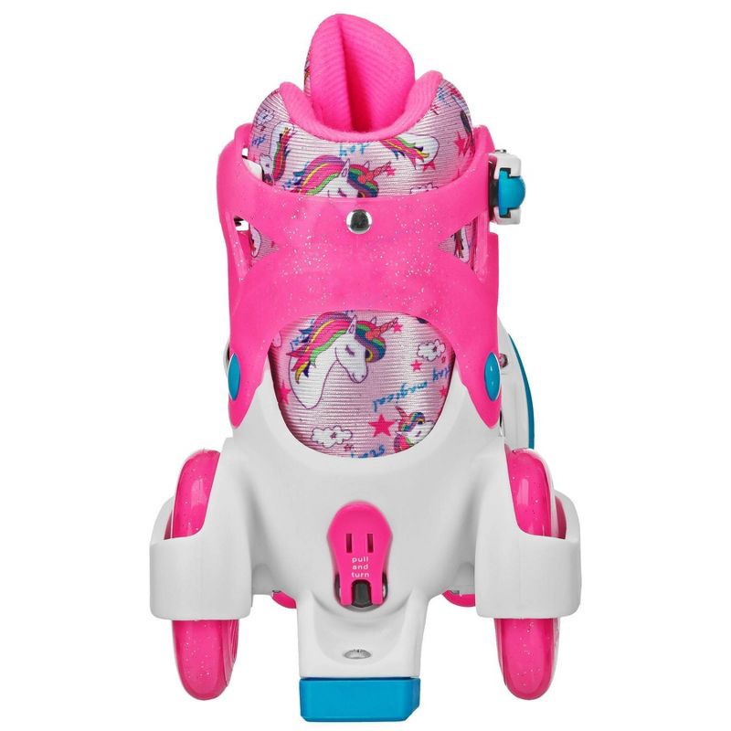slide 4 of 5, Roller Derby Sport Kids' Roller Skate - Unicorn Pink/White M: Adjustable Size, Padded Collar, 1 ct