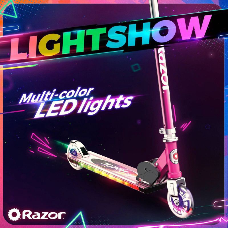 slide 3 of 11, Razor A+ 2 Wheel Scooter with LED Lights - Magenta, 1 ct