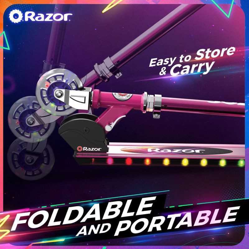 slide 5 of 11, Razor A+ 2 Wheel Scooter with LED Lights - Magenta, 1 ct