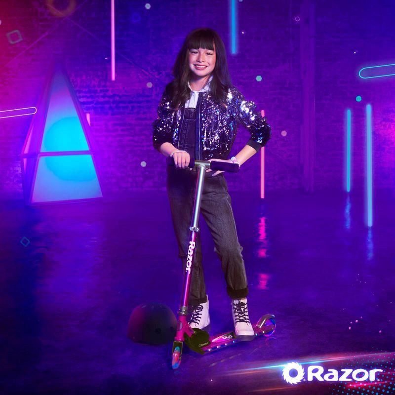 slide 8 of 11, Razor A+ 2 Wheel Scooter with LED Lights - Magenta, 1 ct