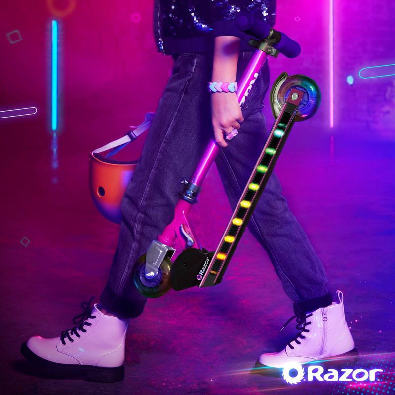 slide 10 of 11, Razor A+ 2 Wheel Scooter with LED Lights - Magenta, 1 ct
