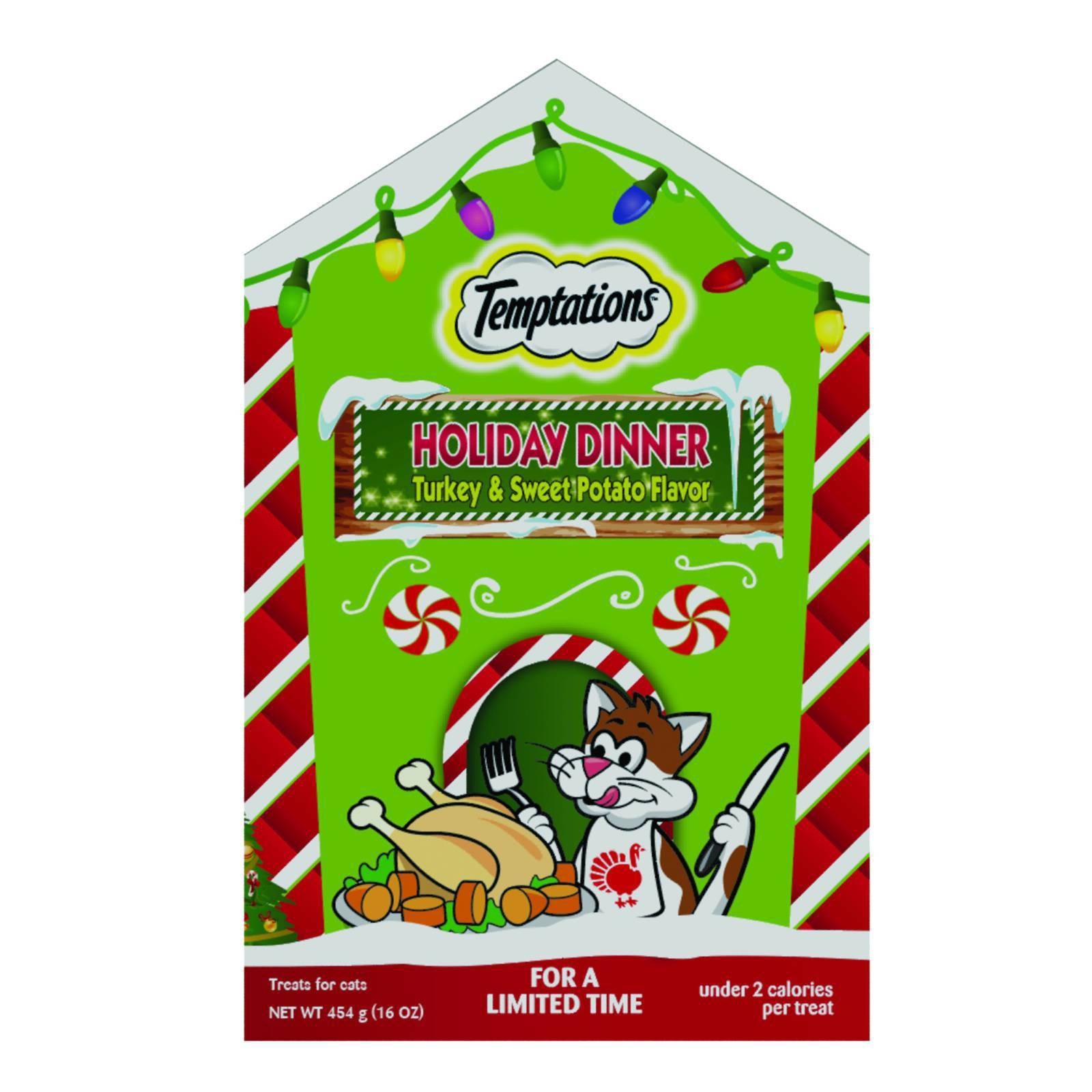 slide 1 of 6, Temptations Holiday Dinner with Beef and Chicken Cat Treats - 16oz, 16 oz