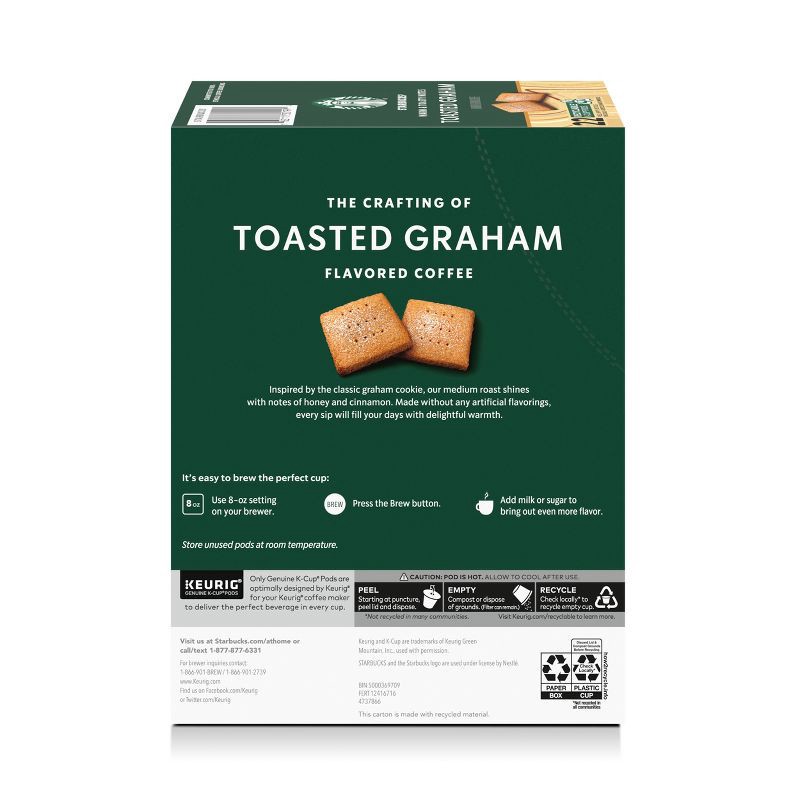 slide 8 of 8, Starbucks Toasted Graham Flavor Light Roast Keurig K-Cup Coffee Pods - 22ct, 22 ct